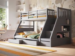 Neutron Triple Bunk Bed in Grey | Free Delivery