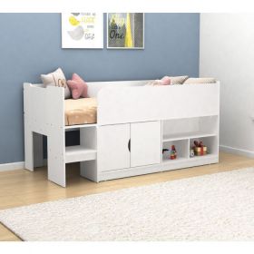 Kidsaw Kudl Mid Sleeper Storage Bed in White