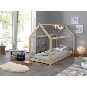 Vipack Hut House Bed in Natural Pine