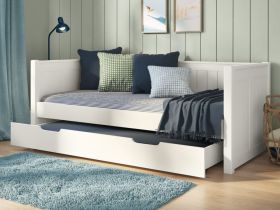 Stompa Classic Day Bed With Trundle Drawer in White