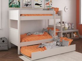 Stompa Classic Bunk Bed in White with Open Trundle