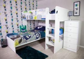 Flair Wizard 'L' Shaped Bunk Bed in Solid White