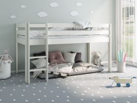 Noomi Nora Solid Wood Mid Sleeper Bed in White