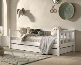 Vipack Forrest Captains Bed in White Beech with Underbed Trundle
