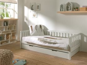 Vipack Fritz Day Bed in White with Underbed Trundle