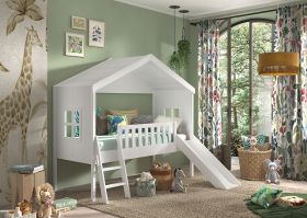 Vipack Kids House Bed with Ladder and Slide