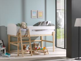 Vipack Kiddy Mid Sleeper in White & Pine