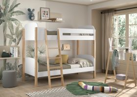 Vipack Kiddy Bunk Bed in White & Pine