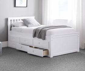 Julian Bowen Maisie White Captains Storage Bed with Underbed and Drawers