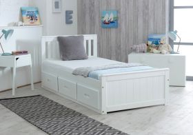 Amani UK Mission Storage Bed in White + Superior Mattress Bundle