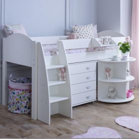 Kids Avenue Eli D Mid Sleeper Cabin Bed & Pull-out Desk & Drawers (formerly Stompa Rondo D Mid Sleeper Bed)