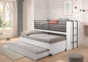 Sam Mid Sleeper Cabin Bed with Large Pull Out Desk and Underbed Trundle