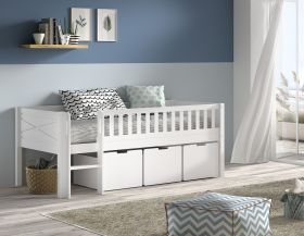 Vipack Scott Low Mid Sleeper Bed in Brilliant White