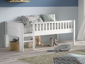 Vipack Scott Low Mid Sleeper Bed in Brilliant White