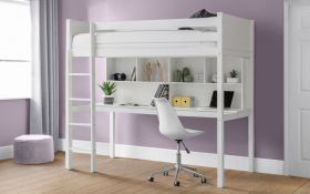 Julian Bowen Titan White High Sleeper Bed with Desk & Storage