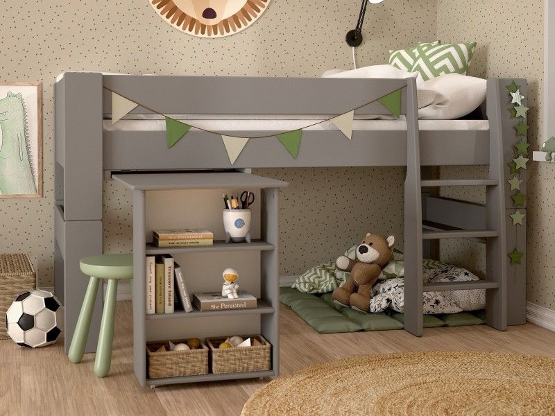 Grey mid sleeper sale bed