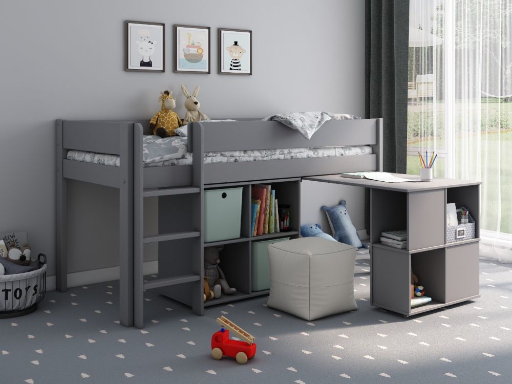 Childrens mid sleeper hot sale beds with storage