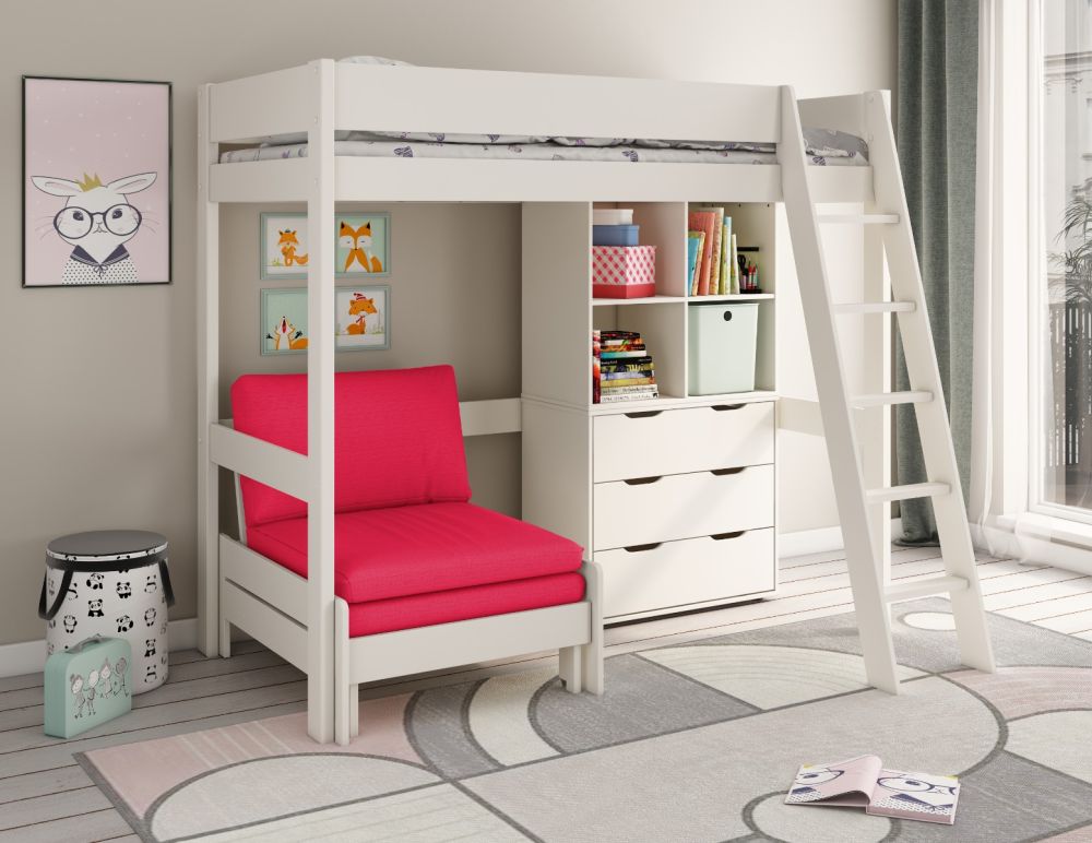 Kids white storage bed online