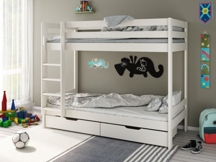 Astral Bunk Bed in White with Optional Drawers
